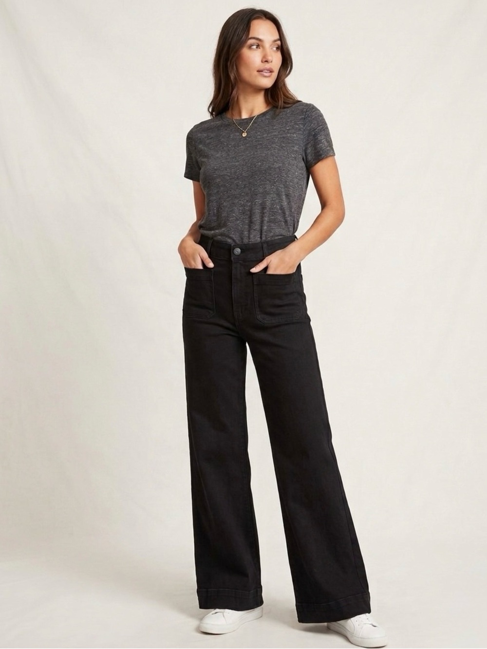Vigoss High-Rise Wide Leg TrouserJeans - Black Size 28